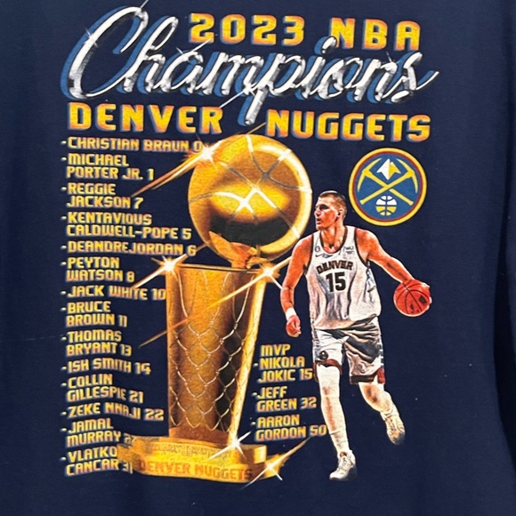 ❌SOLD❌ Modern Denver Nuggets Champions T Shirt Fruit of the loom - Picture 6 of 7